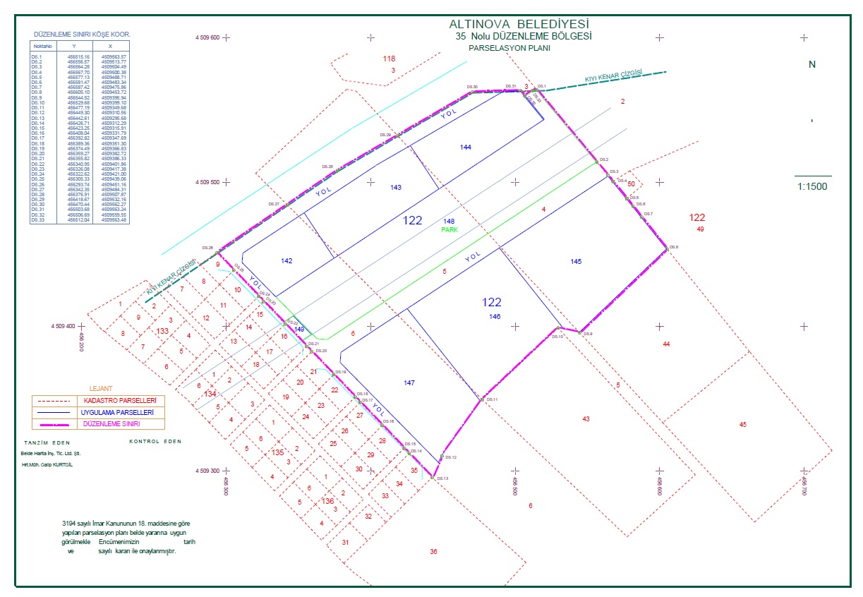 HERSEK MAHALLESİ 35 NOLU PARSELASYON PLANI
