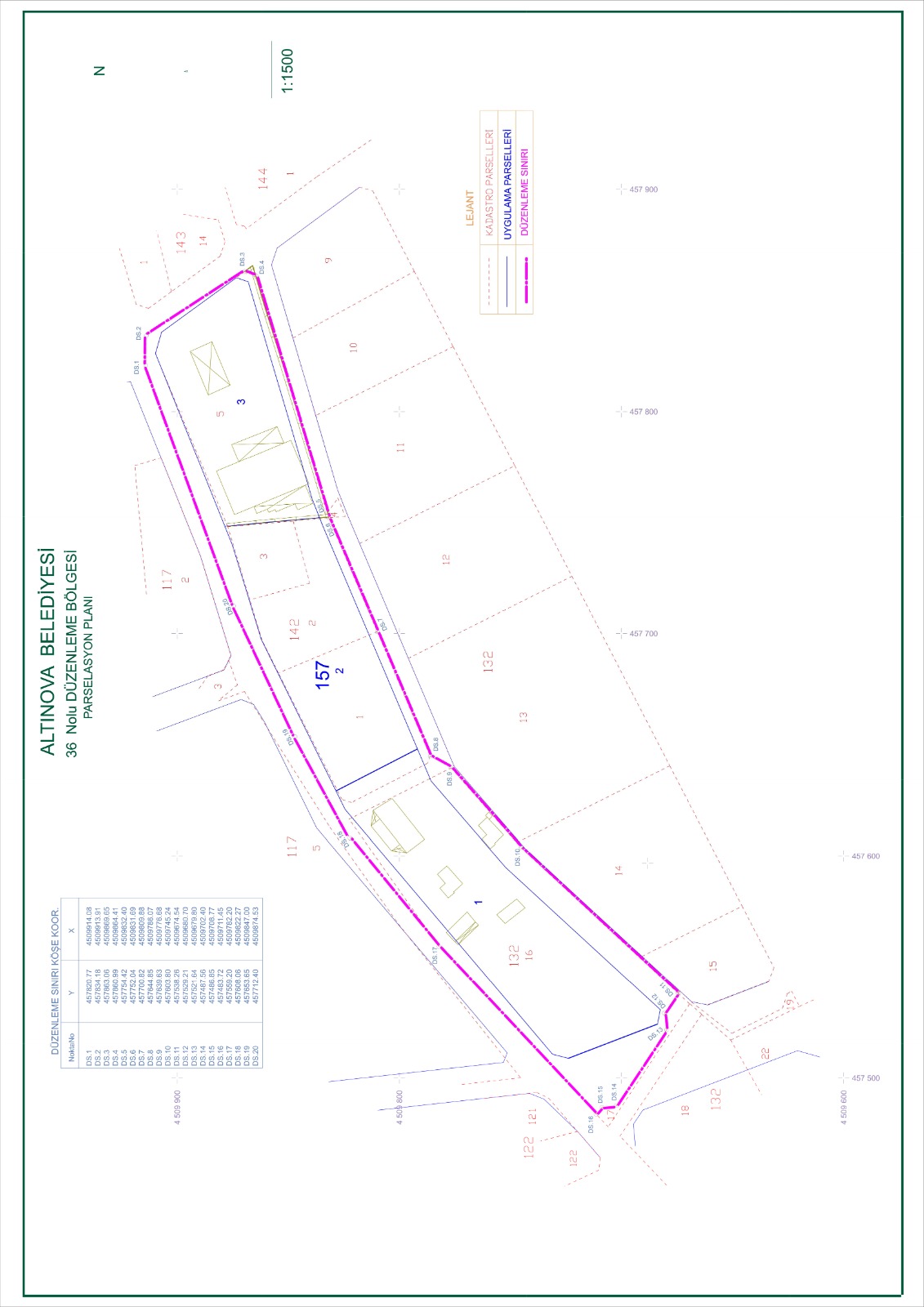 HERSEK MAHALLESİ 36 NOLU PARSELASYON PLANI